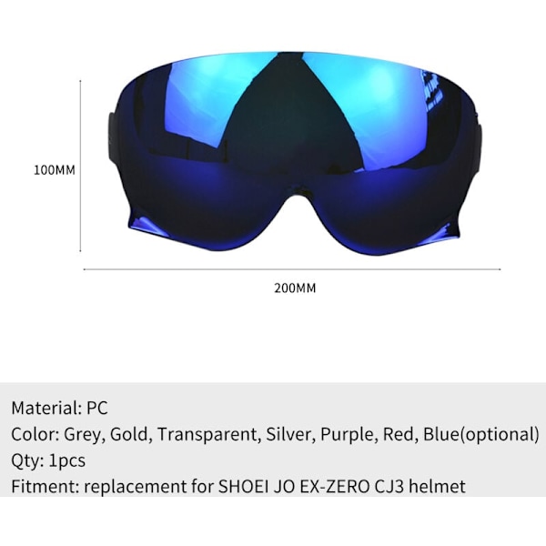 Ersättning för visiret på hjälmen Shoei Jo Ex-Zero CJ3, motorcykelvindruta, headsetlins