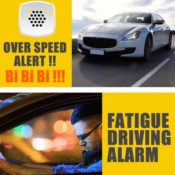 Car HUD Head up Display, C80P Digital GPS Speedometers med MPH/KMH Hastighetsvarning Trötthetskörningslarm 4,5 tums LED-skärm, för alla bilar