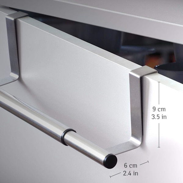 Spred, håndklædestang til ophængning på skabslåger, tørrestativ med 1 udtrækkelig rustfri stålstang, 25-40x8x9cm, køkken- og badeværelsestilbehør uden