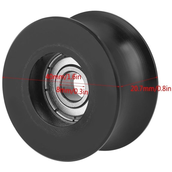 4kpl 0840UU U-urapyörä, U-urapyörä, U-tyypin rullaohjainpyörä 8 x 40 x 20,5 mm (4 kpl)