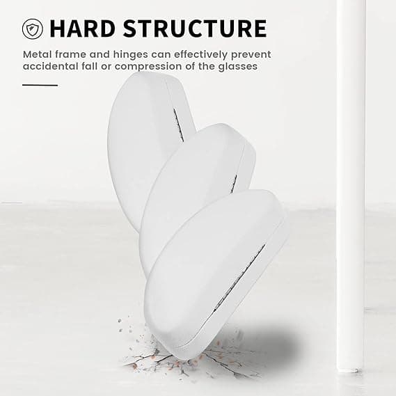 Hvit, hardt etui for solbriller, stort klassisk etui for solbriller