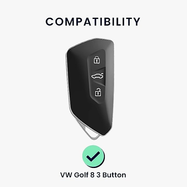 Silikone nøglecover til VW Golf 8 - Sort/Rød