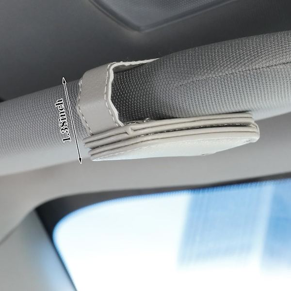 2 kpl aurinkolasien pidikettä auton aurinkolipan, magneettinen silmälasien pidikeklipsi nahkainen silmälasien ripustin lippukorttiklipsi yleismaailmallinen autolasien pidike auto