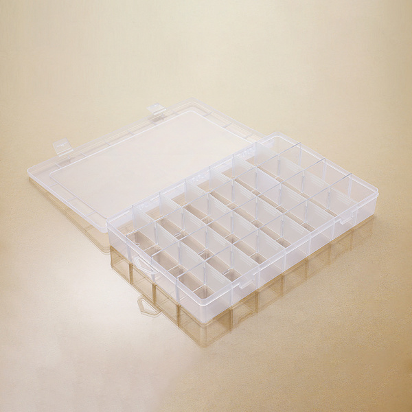 Transparent plastförvaringslåda med justerbara fack för pärlorganisatör, konst-DIY-hantverk, smycken, fiskeutrustning