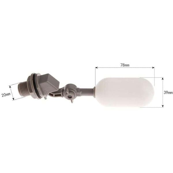 Fyllventil, Plast Flyteventil for Automatisk Vannfylling 1,27cm
