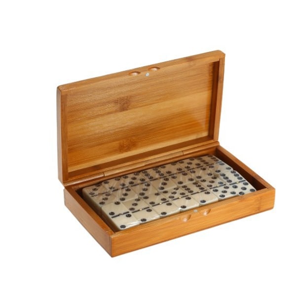 Dominosæt - Deluxe dominobrikker i trææske til brætspil f