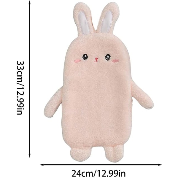 (Pink) Children's Hand Towels, Decorative Rabbit Kitchen Hand Towels, Extra Thick Clean Absorbent Towels with Hanging Loop, Dry Hands Quickly