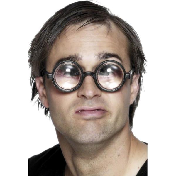 Nördglasögon, svarta, hornbågade glasögon, sympatisk nörd, specialiserad idiot, udda, karneval, mardi gras, temafest, utklädningskläder, accessoar