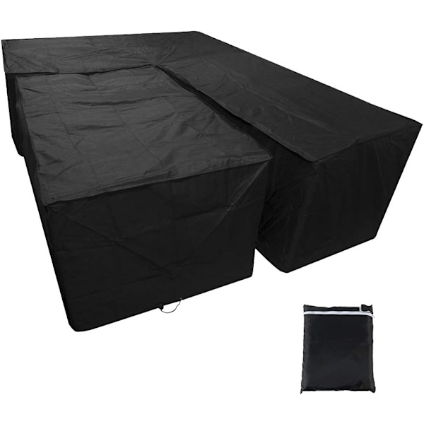 Vandafvisende Havehjørnesofabetræk, L-Formet Terrasse Møbelbetræk, Hjørnesofabetræk (215x215x87cm+155x95x68cm)