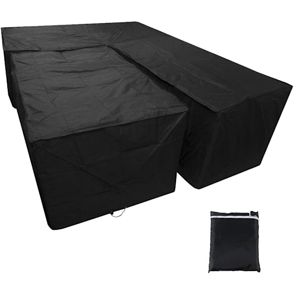 Vanntett Hagehjørnesofadekke, L-Formet Patio Møbeltrekk, Hjørnesofadekke (215x215x87cm+155x95x68cm)