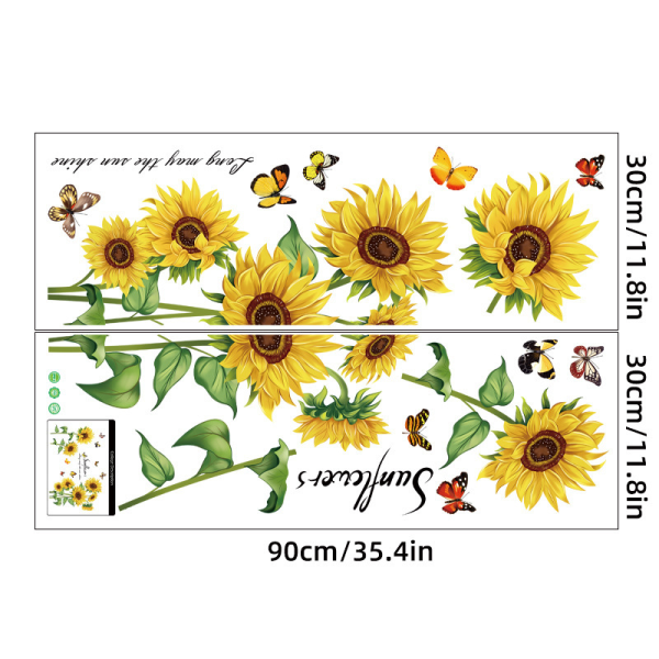 2 STK Wall Stickers The Sunflower Wall Stickers Mural Decals for