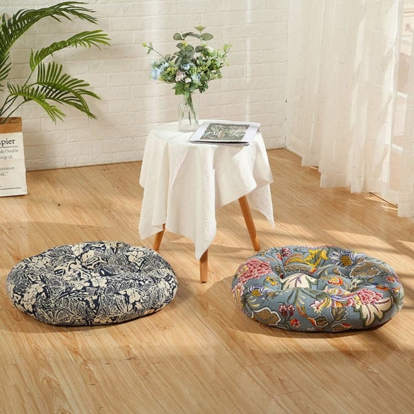 Rund pute gulvstol pute, restaurant stol pute pustende sete pute tatami gulvpute ideell for hjem/kontor/spisestue stol/sofa - 45c