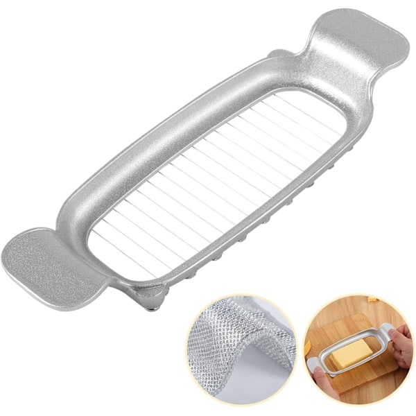Ost- og smørkutter i rustfritt stål - Ergonomisk håndtak for perfekte 1/4-tommers kuber - Flerbruks kjøkkenverktøy