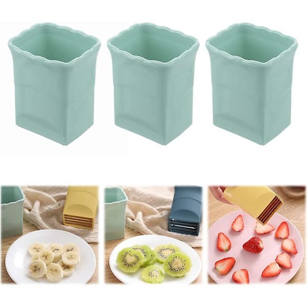 3-delad koppskivare, fruktskivare, äggskivare, rostfritt stål, jordgubbsskivare, snabb tillverkning av frukt- och grönsakssalladsskärare, grön