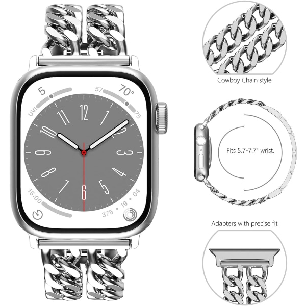 38 mm 40 mm 41 mm metallrem kompatibel for Apple Watch, kvinner Stai