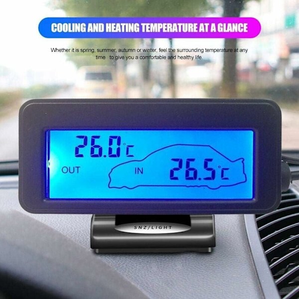 Inredning Termometer DC12V Digital termometer Digital termometer Retro-LCD Retro-LCD Termometer bil inuti Perfekt present Utomhustermometer