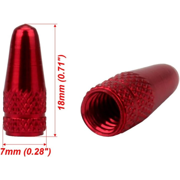 6 kpl (punainen) venttiilinkorkit ranskalaisten polkupyörien pölysuojukset alumiiniseospyörä