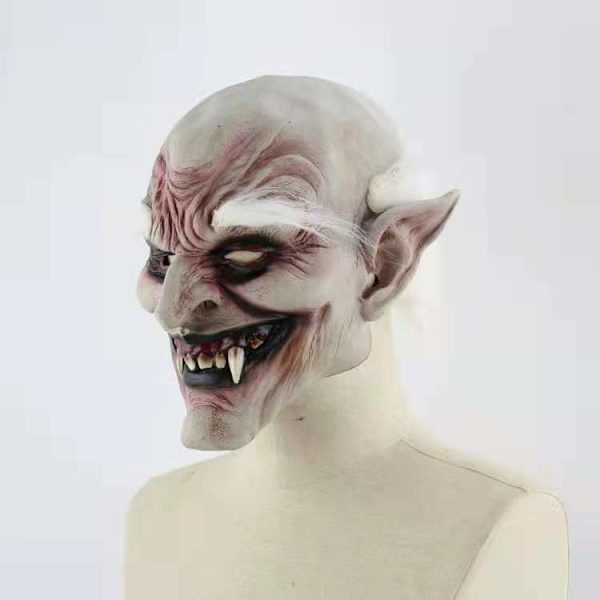 Hvidbryn gammel dæmon Halloween horror djævel maske hvidhåret spøgelse hjemsøgt hus udklædning rekvisitter sæt