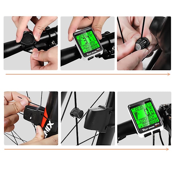 Cykelcomputer cykelodometer trådløs vandtæt