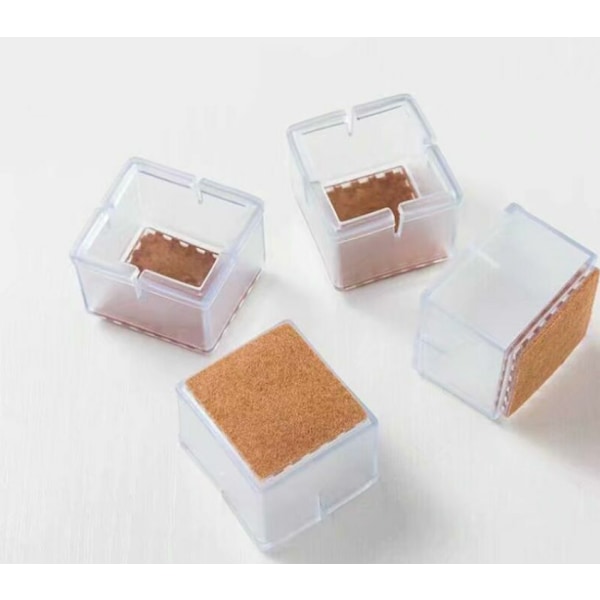 10 st Silikon stolskydd golvskydd fyrkantiga bordsben filt dynor förhindra repor trägolvskydd transparent 31x31mm