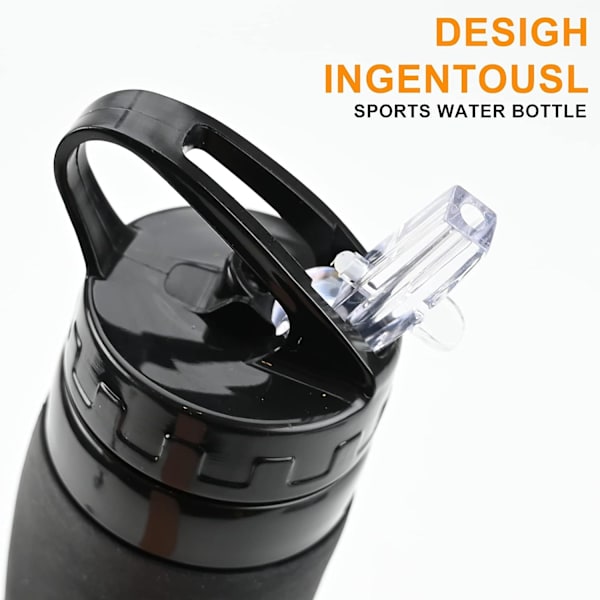 Hopfällbar Silikon Vattenflaska 600ml Hopfällbar Vattenflaska Läckagesäker BPA-fri Silikon Sport Vattenflaska Ultralätt Rullbar Hopfällbar Wat