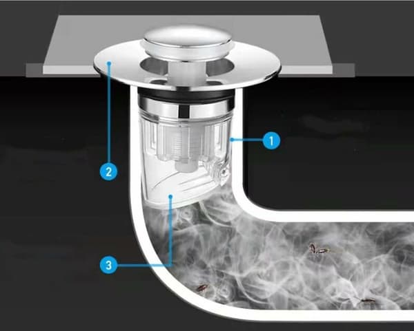 Badevaskavløpsfilter, Vaskeplugg, Pop-up Vaskeplugg Avløpsfilter Badekarplugg