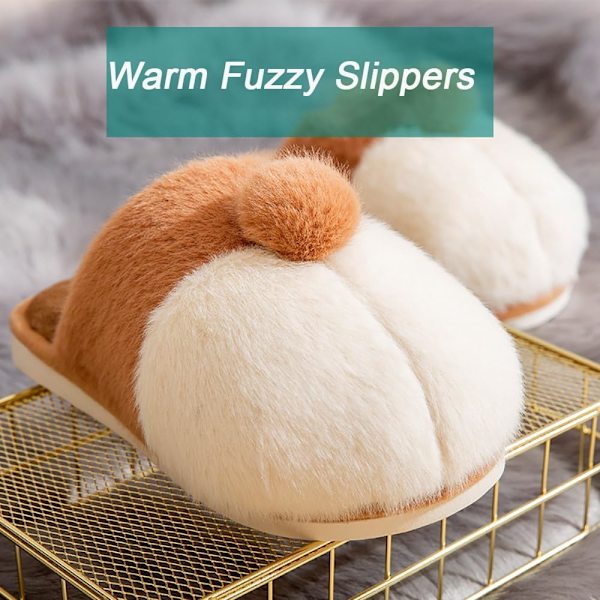 Kawaii tøfler for kvinner og menn, fleecefôrede hjemmesko, plysj-slippers, søte dyreslippers, sklisikre såler