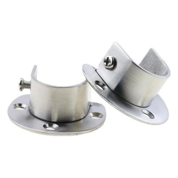 2 stk. rørholder, rustfrit stål garderobestangholder, justerbar flange stangholder, u Digger stangholder til 32 mm skabsholder