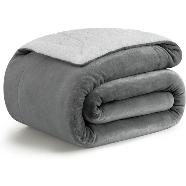 180x200 cm fleecepledd, tykk Sherpa-plaid for sofa, varm og koselig fleece, perfekt vinterpledd, lett vedlikehold, Sherpa-plaid for komfort, ideell som