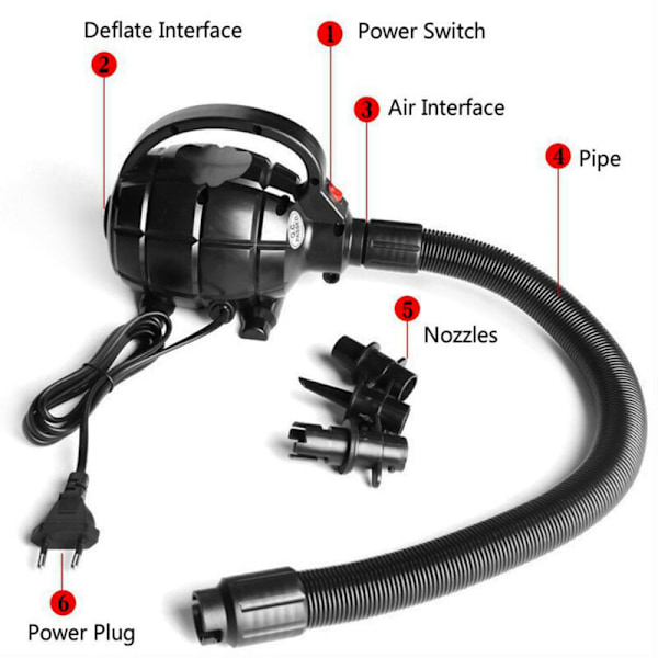 220 V 600 W elektrisk luftkompressor för gymnastikmatta, pump för gymnastikmatta