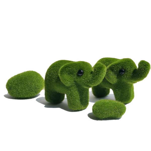 Sæt med 30 dekorative kunstige mossten i 3 størrelser, grøn mos
