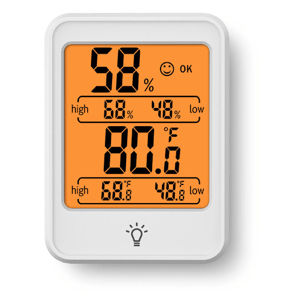 Indendørs hygrometer termometer, hygrometer termometer med komfortikon, LCD-skærm, temperatur- og fugtighedsmåler til skrivebord, hjem, garage, baby
