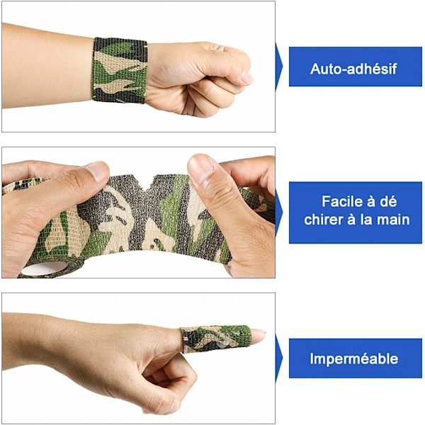 5*450cm -8 rullar kohesiv tejp kamouflage självhäftande bandage kohesiv camo självhäftande tejp elastisk medicinsk bandage tejp lim lim ba