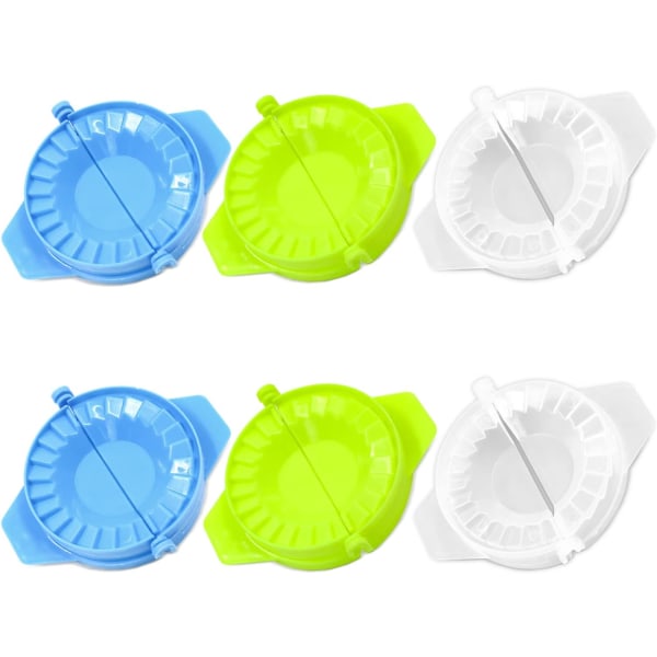 (Blue, Green, Clear) Multi-functional ravioli mold set of 6, hand-pressed, washable ravioli pastry press set and folding ravioli molds.