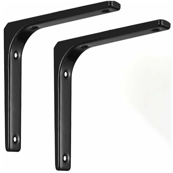 2 st konsol för hylla, L-form, 150x125mm, svart