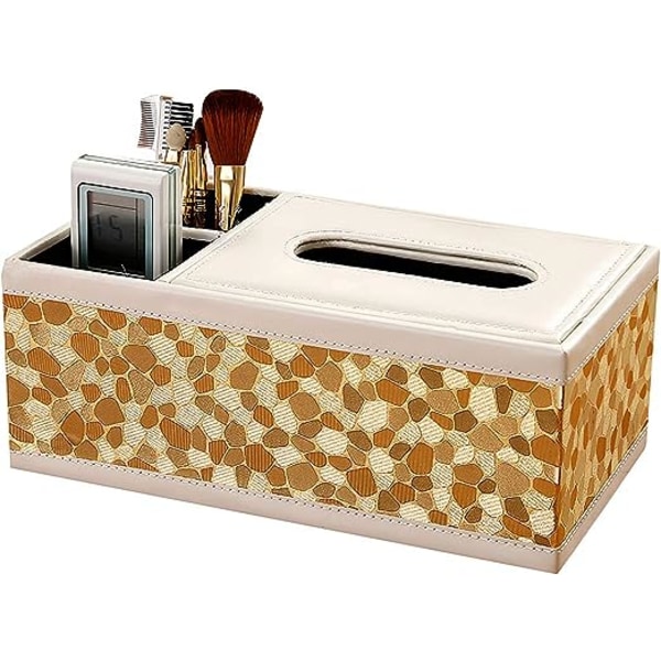 (Golden Stone) Three-compartment remote control tissue storage box, multi-functional tissue box