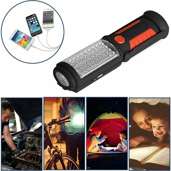 Ladattava USB-työvalaisin punaisella tuella