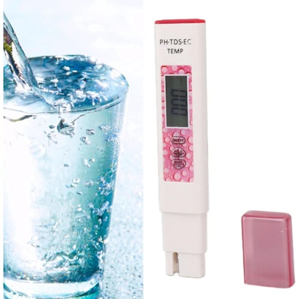 Digital vandtester, vandkvalitetstest pen tds eC temperaturmåler sensibel til pool til drikkevand (pink)