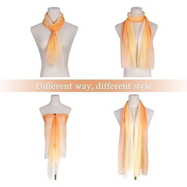 Mjukt färgskiftande damhalsduk 175 * 75 cm | (Orange) - Damhalsduk Lätt, Halsduk Mjuk Lätt Sjal Mode Elegant Damhalsduk Present