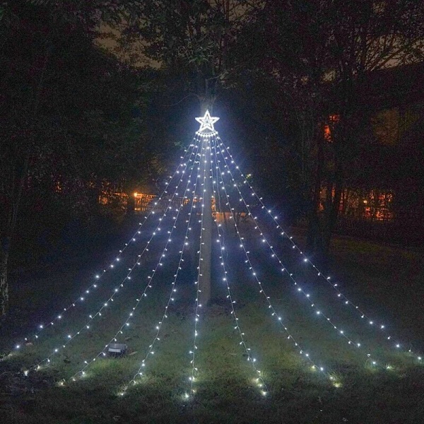 Lysande girlang för utomhusbruk - Utomhusljusslinga med 9 350 LED-lampor, för kallvitt konstgjort julgran [Energiklass A +++]