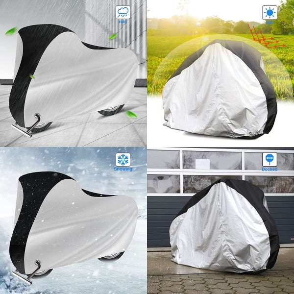 Vanntett sykkeltrekk for terrengsykler og landeveissykler, 190*65*98cm regn- og solbeskyttelse, landeveissykkeltrekk for scooter, vanntett beskyttelse