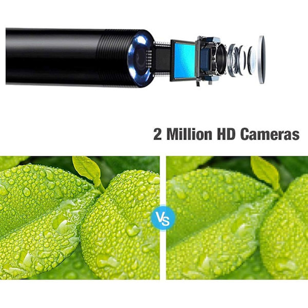 WiFi-langaton boreskooppi 1200P tarkastuskamera 2.0 megapikselin HD-käärmekamera Android iOS -älypuhelimeen 3,5M/10M jäykällä johdolla (3,5M)