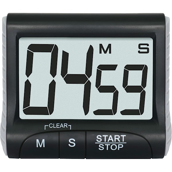 Stort display køkkenur - Digitalt ur Magnetisk bagside Høj alarmledning Nedtælling 78*70*25mm