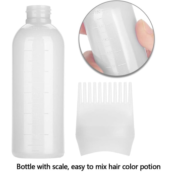 (Valkoinen) 3 kpl hiustenpoistopullo - hiusvärin kampaapplikaattori - e