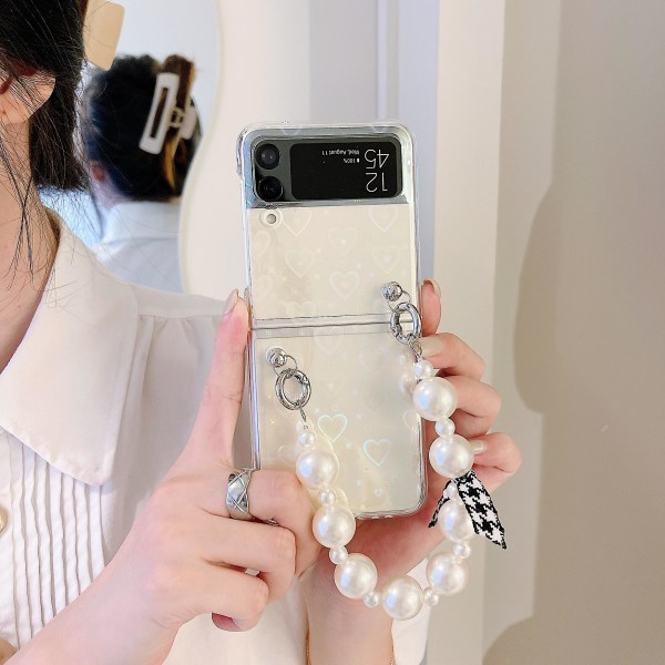 Laser Love Heart case, joka on yhteensopiva Samsung Galaxy Z Flip 4:n kanssa, Ha
