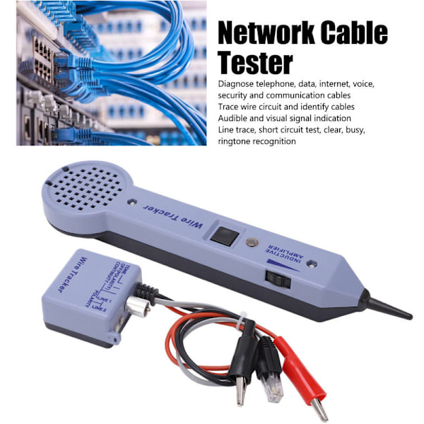 200EP Wire Tracer Kit, Netværks Wire Tracer Kredsløbstester Kabelsporings Tester Kit Input Impedans 100MOhm Audio Justerbar Induktionsforstærker