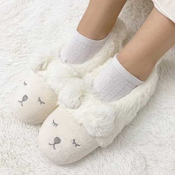 Fox Fleece Tofflor Vinter Ull Päls Plysch Inomhus/Utomhus Tofflor