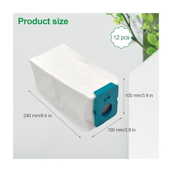 12-pack dammsugarpåsar för SAMSUNG BESPOKE VS20A95923W, Ersättningspåsar för dammsugare, Dammsugarpåsar, Dammsugartillbehör (12)