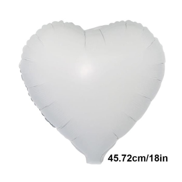 Qiilu hopea ilmapallo 10 kpl 18 sydän alumiinifolio ilmapallot hääsyntymäpäiväsisustus (valkoinen)