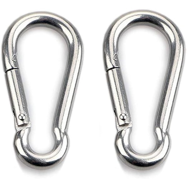 8mm Thickness，2pcs Attachment Carabiner for Heavy Duty, Sports, Lock Dogs, Swing Hammock, 304 Stainless Steel,